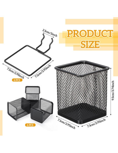 6 Tazas Cuadradas de Metal para Tablero Perforado Colingmill