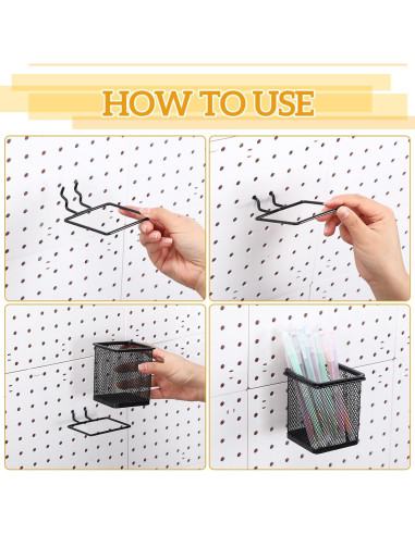 6 Tazas Cuadradas de Metal para Tablero Perforado Colingmill