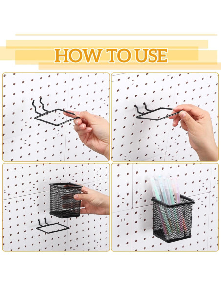 6 Tazas Cuadradas de Metal para Tablero Perforado Colingmill