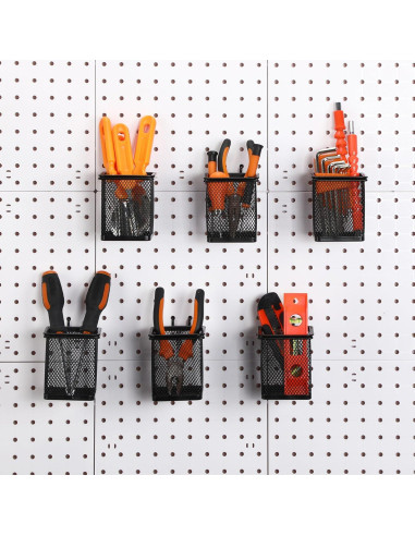 6 Tazas Cuadradas de Metal para Tablero Perforado Colingmill