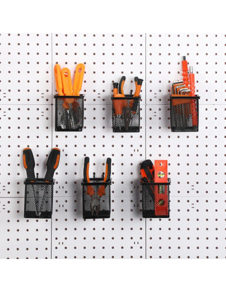 6 Tazas Cuadradas de Metal para Tablero Perforado Colingmill