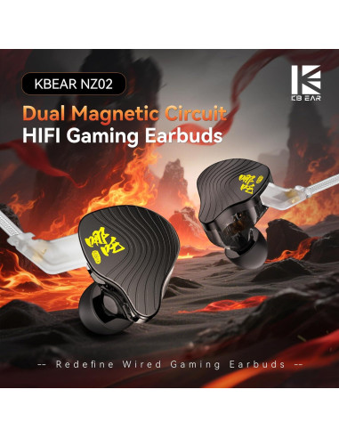 Auriculares KBEAR NZ02 In Ear con Cable y Micrófono Plata