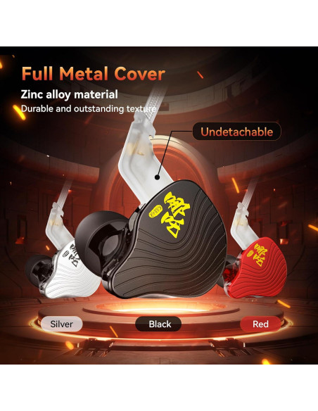 Auriculares KBEAR NZ02 In Ear con Cable y Micrófono Plata