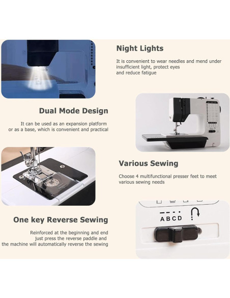 Máquina de Coser Mini Portátil GY10942 con 12 Puntadas y Mesa