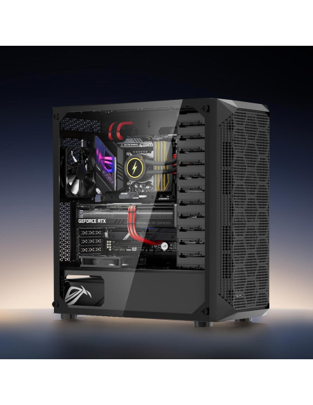 Caja de Juegos para PC VEVOR Torre Media con 4 Ventiladores