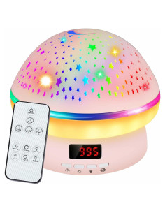 Proyector de Estrellas Jeebuu Hongo Rosa Luz Nocturna