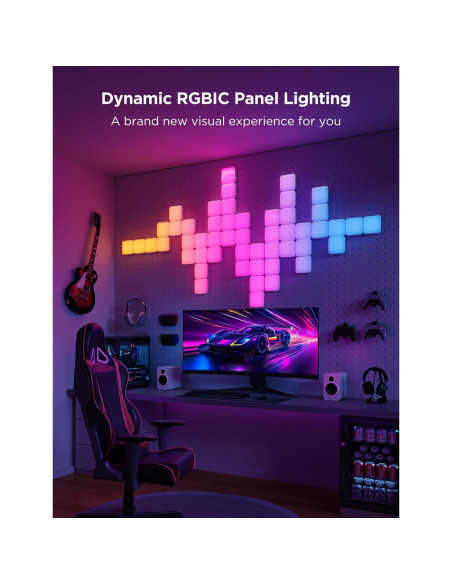 Luces de Panel LED Govee Mini RGBIC 20 Pcs, Control por Voz