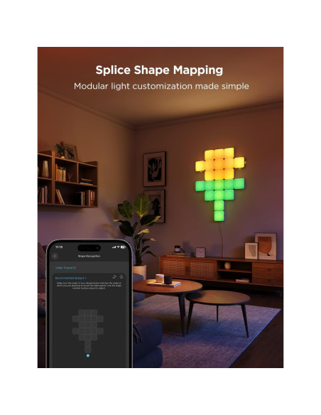 Luces de Panel LED Govee Mini RGBIC 20 Pcs, Control por Voz