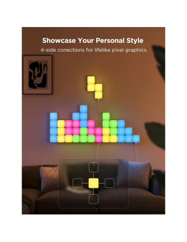 Luces de Panel LED Govee Mini RGBIC 20 Pcs, Control por Voz