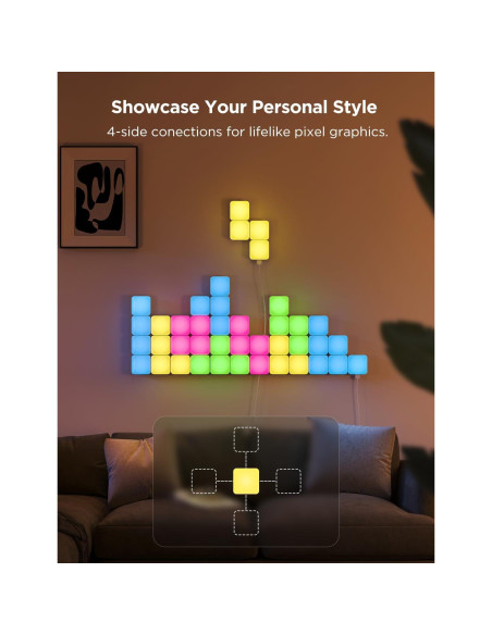 Luces de Panel LED Govee Mini RGBIC 20 Pcs, Control por Voz