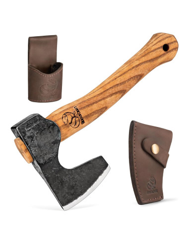 Hacha de Bushcraft BeaverCraft AX6 - 29.5 cm, Acero Alto Carbono