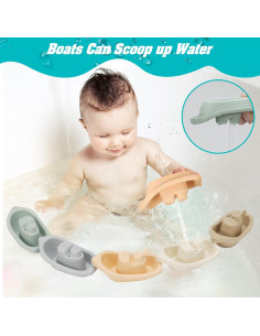 Juguetes de baño HYSZXUS 9 Piezas Silicona para Bebés 2