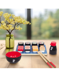 Juego de Comida de Sushi de Madera WoodenEdu 25,4 cm 2