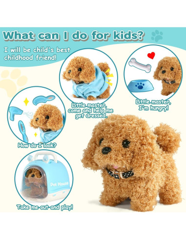 Juguete perro interactivo AN para niños 3 a 5 años