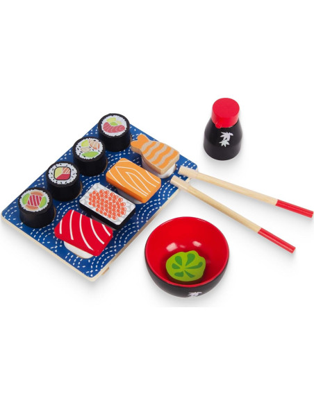 Juego de Comida de Sushi de Madera WoodenEdu 25,4 cm