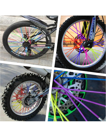 180 Cubiertas de Radios DENGXINWEI 24cm 10 Colores para Bicicleta