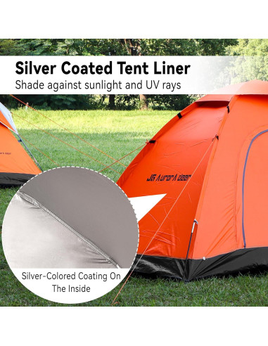 Carpa de Camping JG AURORA DEER para 2 Personas Naranja