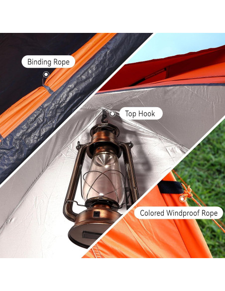 Carpa de Camping JG AURORA DEER para 2 Personas Naranja