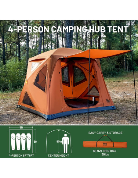 Tienda de Camping TIMBER RIDGE para 4 Personas Instantánea Tienda de Camping TIMBER RIDGE para 4 Personas Instantánea