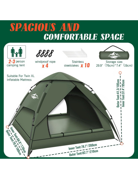 Tienda Pop Up Purebox para 2-3 Personas Impermeable