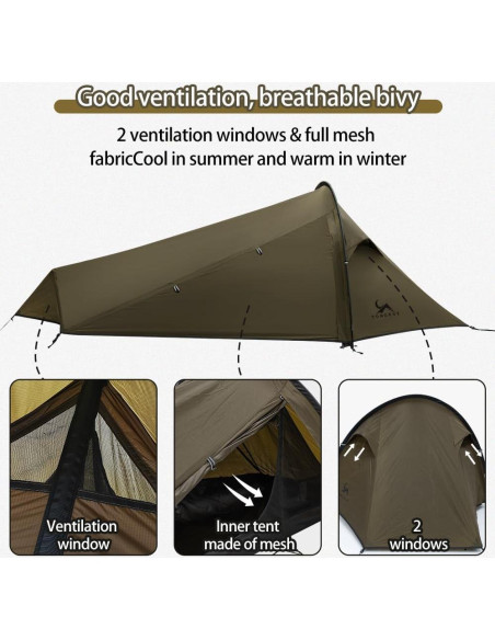 Tienda Bivy Ultraligera MC 1 Persona Nylon 20D Impermeable