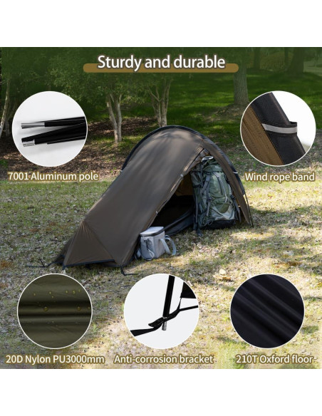Tienda Bivy Ultraligera MC 1 Persona Nylon 20D Impermeable