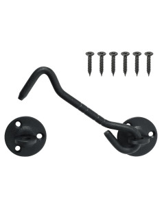 Gancho y Ojo de Privacidad Mooche 120mm Negro para Puertas