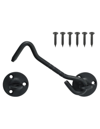 Gancho y Ojo de Privacidad Mooche 120mm Negro para Puertas