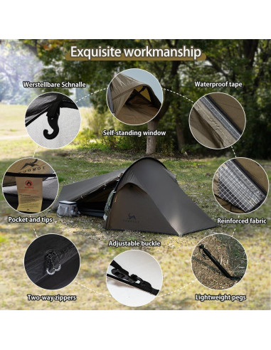 Tienda Bivy Ultraligera MC 1 Persona Nylon 20D Impermeable