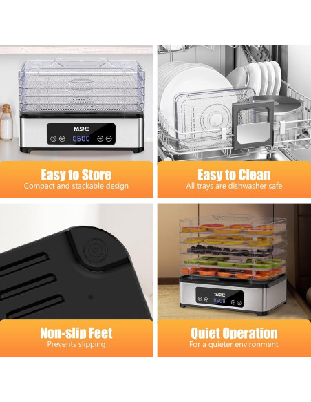 Deshidratador de Alimentos YASHE FD-1019 5 Bandejas 420W