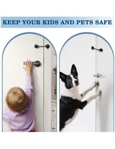 Gancho y Ojo de Privacidad Mooche 120mm Negro para Puertas