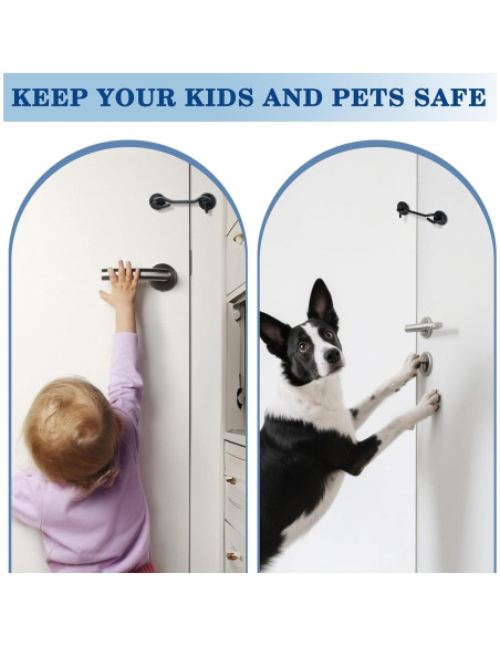 Gancho y Ojo de Privacidad Mooche 120mm Negro para Puertas