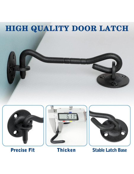 Gancho y Ojo de Privacidad Mooche 120mm Negro para Puertas