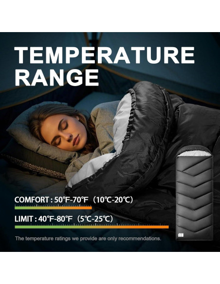 Saco de Dormir TANSTRIDER Rectangular 1 Persona 3 Estaciones