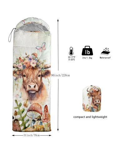 Saco de Dormir CVHOUSE 3 Temporadas Impermeable 1 Persona