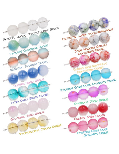 Kit de Perlas de Vidrio 10mm LET'S BEADING 1105Pcs Multicolor