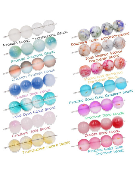 Kit de Perlas de Vidrio 10mm LET'S BEADING 1105Pcs Multicolor