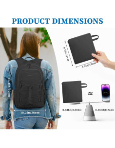 Mochila de Senderismo ZOMFELT 15L Plegable Unisex Resistente al Agua 2