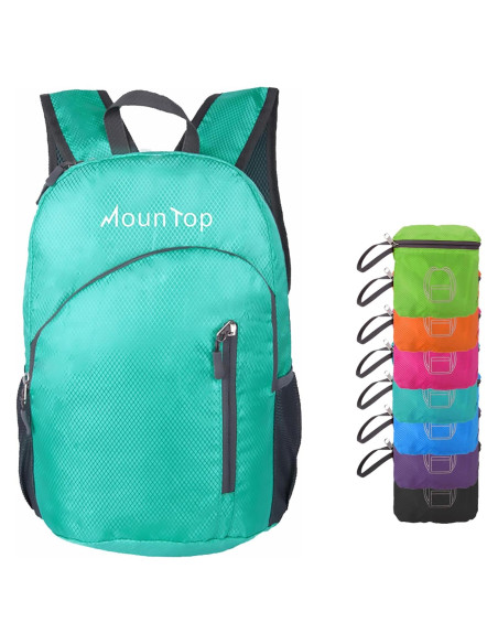 Mochila Plegable Ligera Jinlai Verde Azulado Resistente al Agua