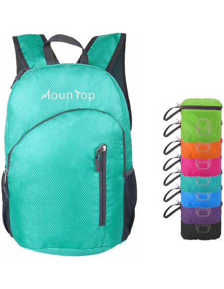 Mochila Plegable Ligera Jinlai Verde Azulado Resistente al Agua