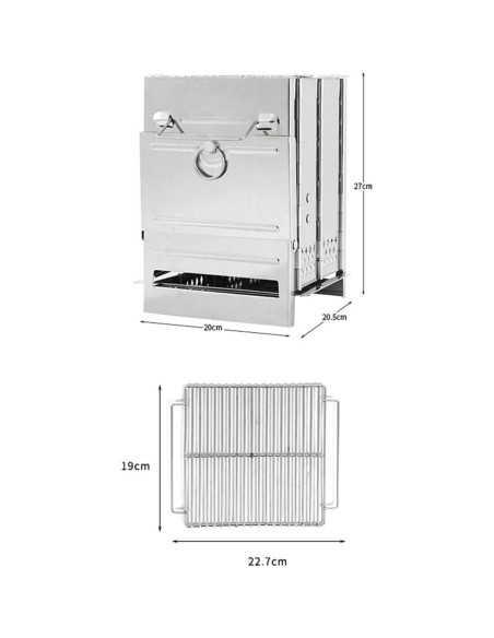 Estufa de Camping DZRZVD Plegable de Acero Inoxidable 2.58 kg