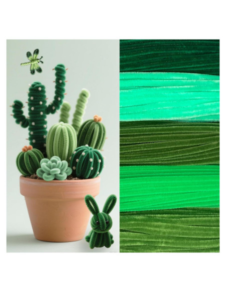 500 Limpiadores de Tubos Chenille Wiwbbitl 6mm x 30cm Verde