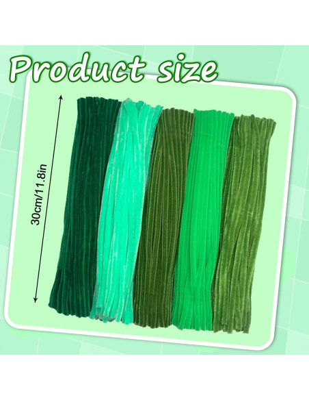 500 Limpiadores de Tubos Chenille Wiwbbitl 6mm x 30cm Verde