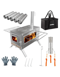 Estufa de Leña Portátil Unho de Acero Inoxidable 9.98 kg
