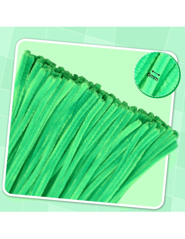 500 Limpiadores de Tubos Chenille Wiwbbitl 6mm x 30cm Verde