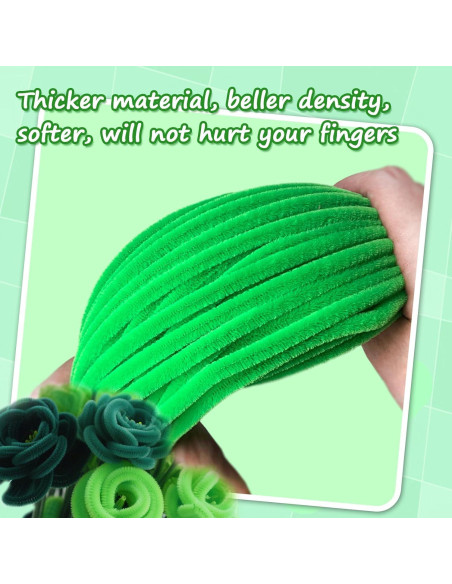 500 Limpiadores de Tubos Chenille Wiwbbitl 6mm x 30cm Verde