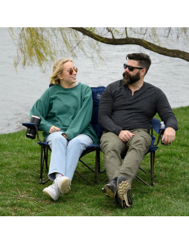 Sillón Loveseat Plegable Timber Ridge para 2 Personas Azul