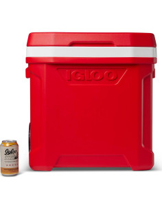 Hielera Igloo Perfil Rojo 60 Qt con Ruedas y Mango Telescópico 2