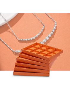 Organizador de Joyería Oirlv de Cuero Sintético Naranja 35x24 cm 2