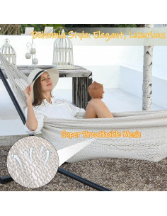 Hamaca Tejida a Mano ZEAN XXL para 2 Personas 250kg 2